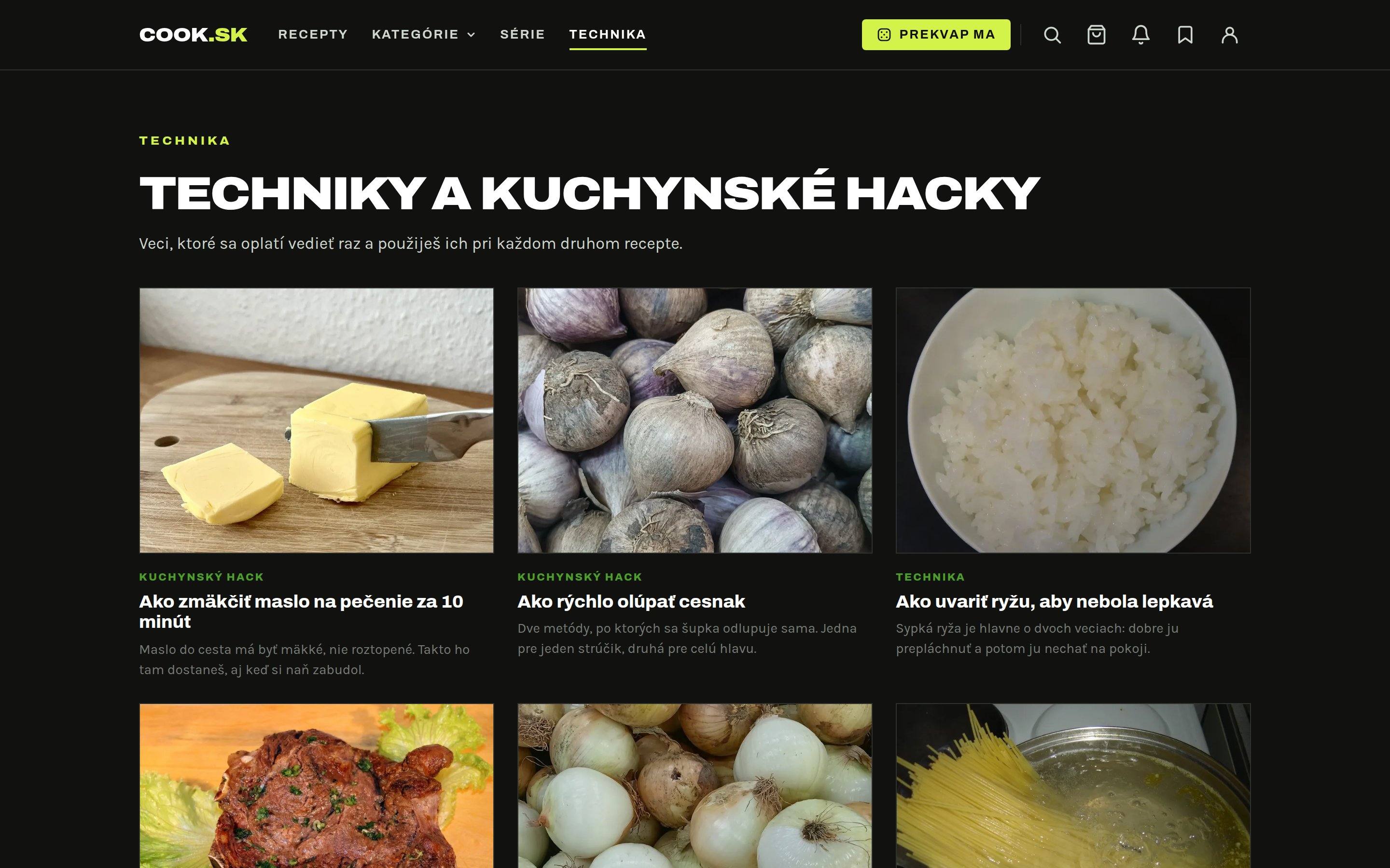 Kuchárske techniky a kuchynské hacky